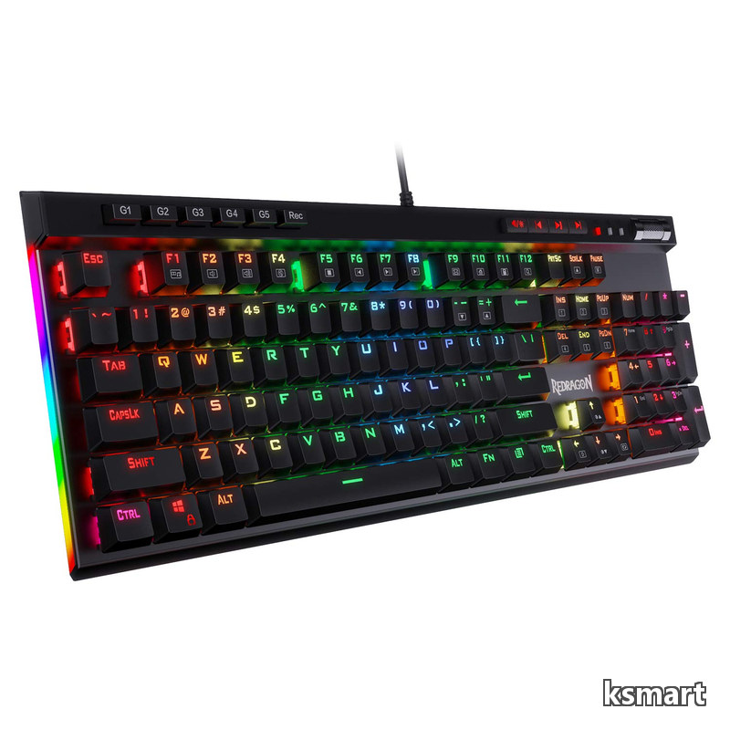 【送料無料】K580 VATA RGB LEDバックライト付きメカニカルゲーミングキーボード｜マクロキー＆専用メディアコントロール付き｜ホットスワップ対応ソケット｜オンボードマ｜ksmart