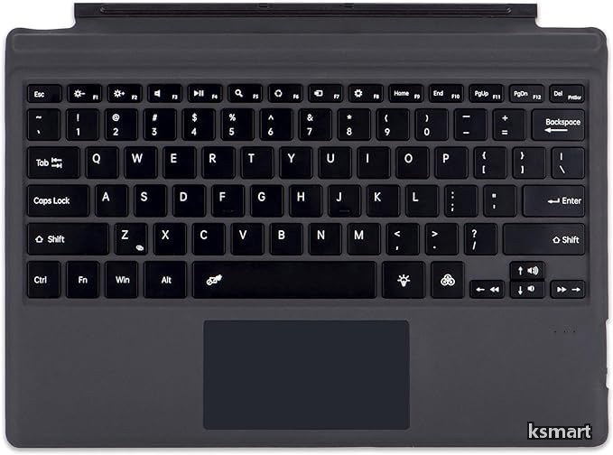 【送料無料】Surface Pro の世代 7+ のためのタイプ カバー 7 6 5 4 3 タッチパッドのタブレットのキーボード、7 色のバックライトが付いている携帯用細い無線キーボード (|ksmart