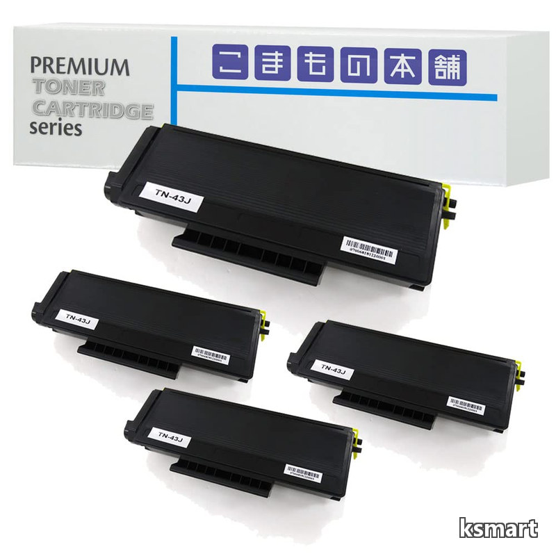 【送料無料】用 TN-43J 互換トナー ブラック ISO認証工場製造 【対応機種】 HL-5340D HL-5350DN HL-5380DN MFC-8380DN MFC-8890DW ブラック 4本セット｜ksmart