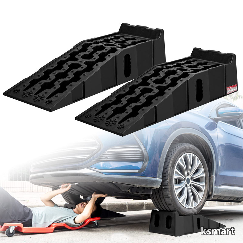 【送料無料】ハイリフト タイヤスロープ 7t高耐荷重 車 メンテナンス 整備用 ジャッキ補助 オイル交換 油圧ジャッキ代替 SUV/ジープ/バン/トラック対応可能 90.5*30.5*21.5|ksmart