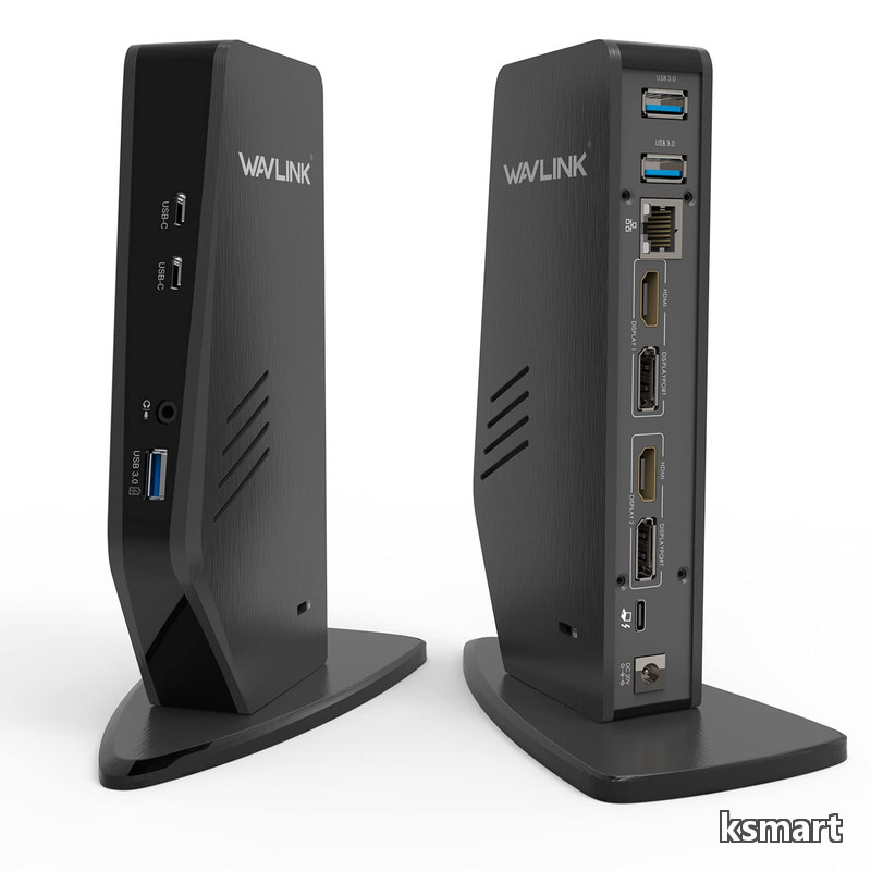 【送料無料】縦置きUSB-C ユニバーサルドッキングステーション PD 65W デュアル4K/シングル5K Displays 2つのDP/2つのHDMIポート出力 拡張モード/ミラーモード 3つの USB-|ksmart
