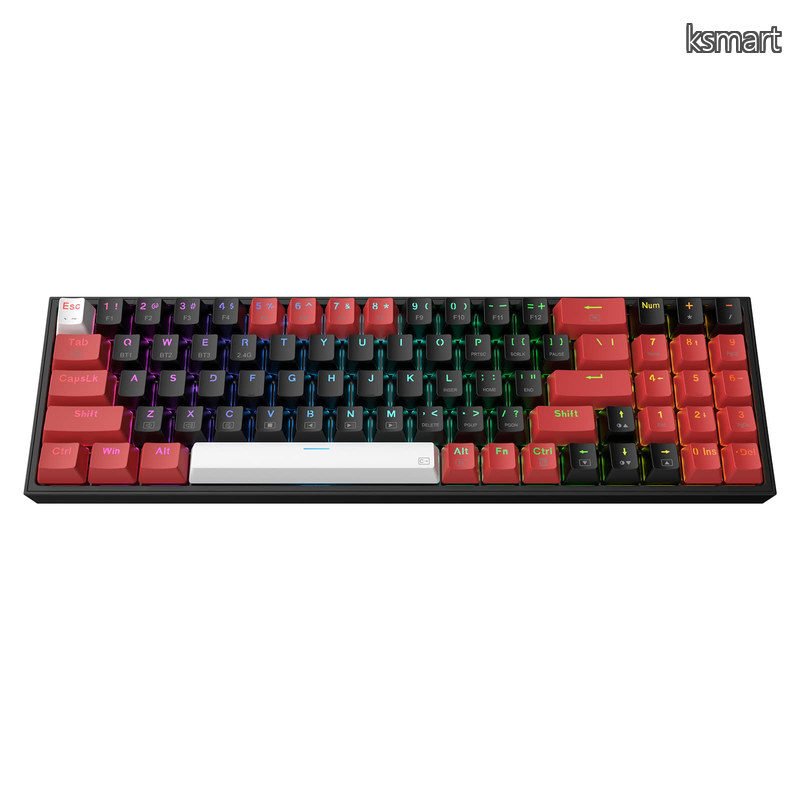 【送料無料】k628 pro 75% 3モードワイヤレスrgbゲーミングキーボード 78ホットスワップ可能なコンパクトなメカニカルキーボードw/ホットスワップフリーmod pcbソケット 専|ksmart