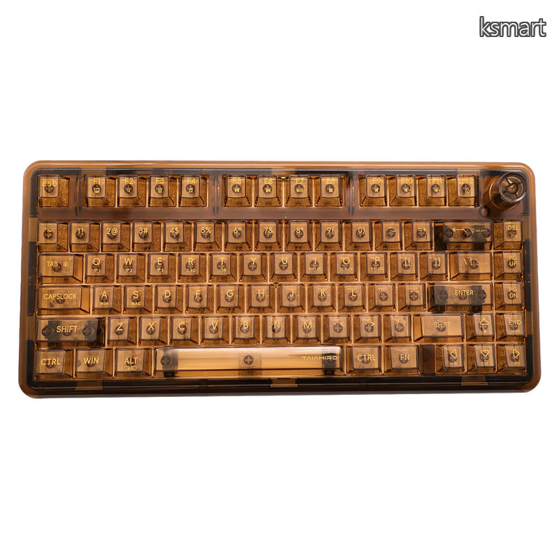 【送料無料】ゲーミングキーボード 透明キーボード ノブ付き RGB ホットスワップ対応 75%配列 メカニカル BT5.0/2.4G/USB-C ワイヤレス 透明キーキャップ 80キー テンキー｜ksmart 9,712円