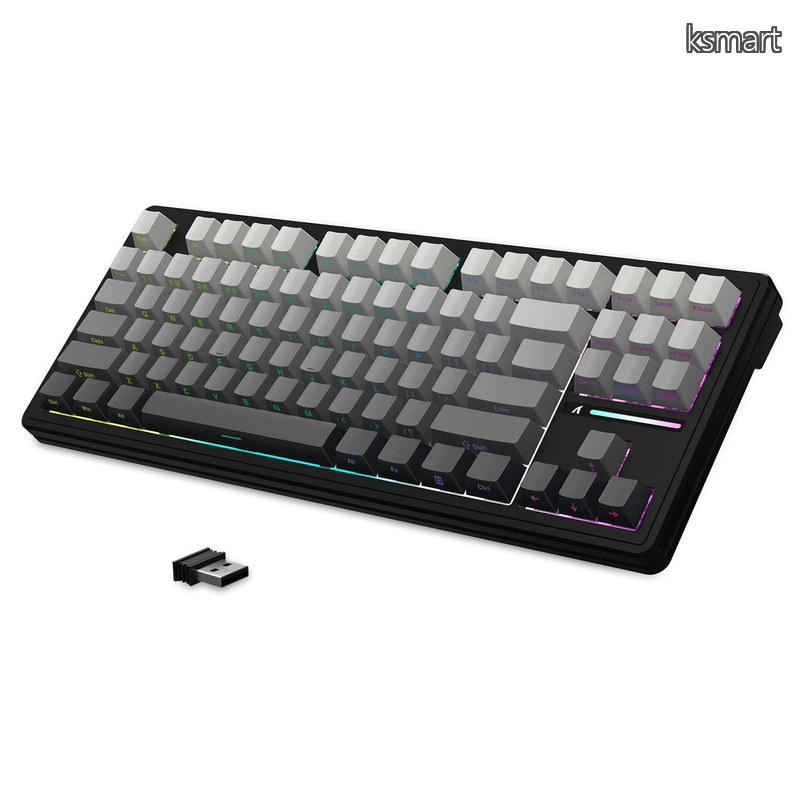【貨物輸送無料】x ATTACK SHARK M87PROV2 メカニカルゲーミングキーボード パウダーコンパクト 80% 87手がかり PBT側刻スタイルキーキャップ 3つ繋ぎ合わせる流行り物 Bluetooth5.0/2.4Ghz/Type-C ア