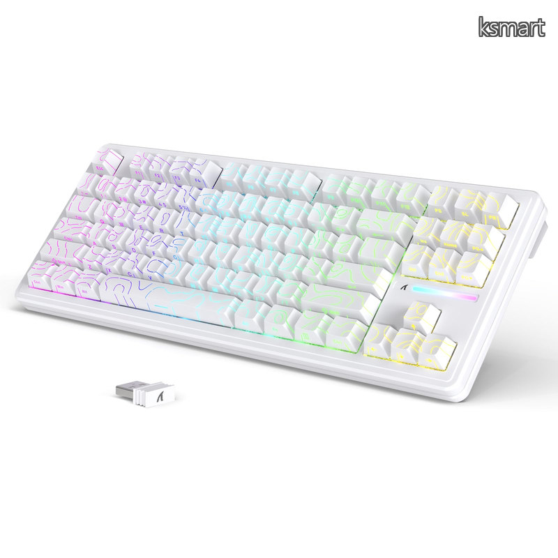 【貨物輸送無料】x ATTACK SHARK M87PROV2 ゲーミング 鍵盤 パウダーコンパクト 87手がかり 80% 力学的 鍵盤 3つ繋ぎ合わせる流行り物 Bluetooth 2.4G 有線Type-C PBT手がかり旗がしら 5