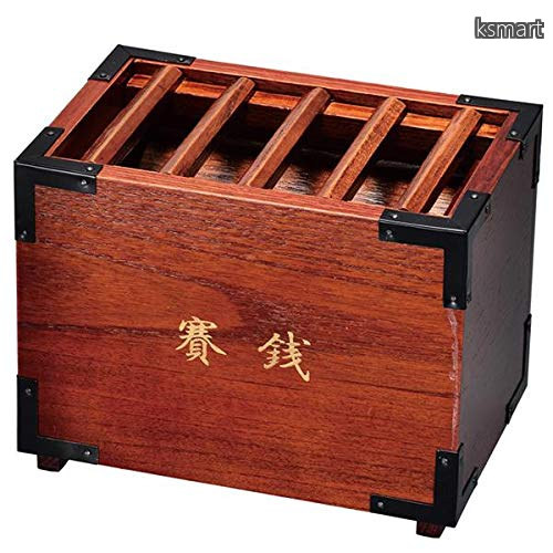 【送料無料】本格 小さな 賽銭箱 木製 幅17.2&times;奥行11.2&times;高さ13cm 定番 の かたち 仏具 現代仏壇 お仏壇 仏具小物 神具 お 賽銭 貯金 箱 さいせん コンパクト 小さい 小物｜ksmart