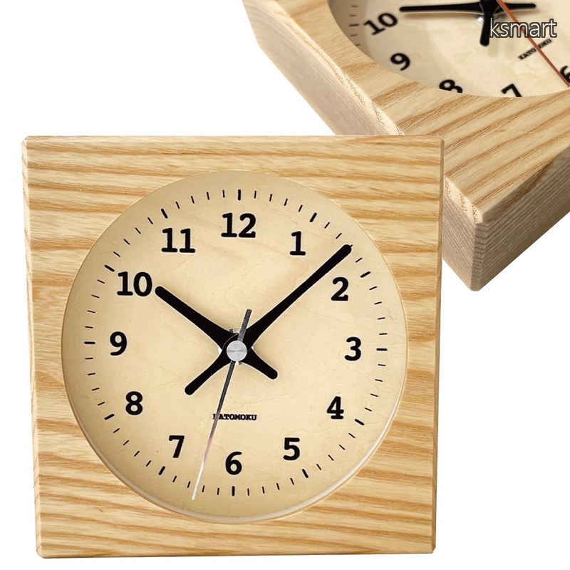 【送料無料】Dual use clock 6 ナチュラル km-131NARC 掛け置き兼用 電波時計 連続秒針 14cm｜ksmart