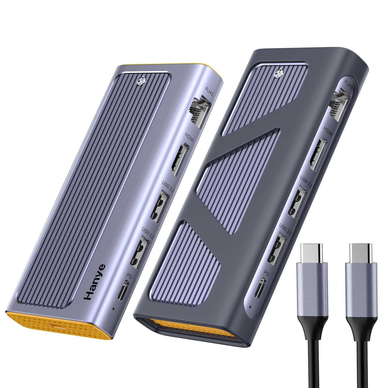 【送料無料】Hanye 6-in-1 M.2 SSD 外付けケース NVMe/SATA両対応 10Gbps高速転送 USB 3.2 Gen2 M.2 SSD ケース 6 in 1 HUB ハブ PD3.0 100W急速充電 HDMI 4K 60Hz USB-A RJ45｜ksmart