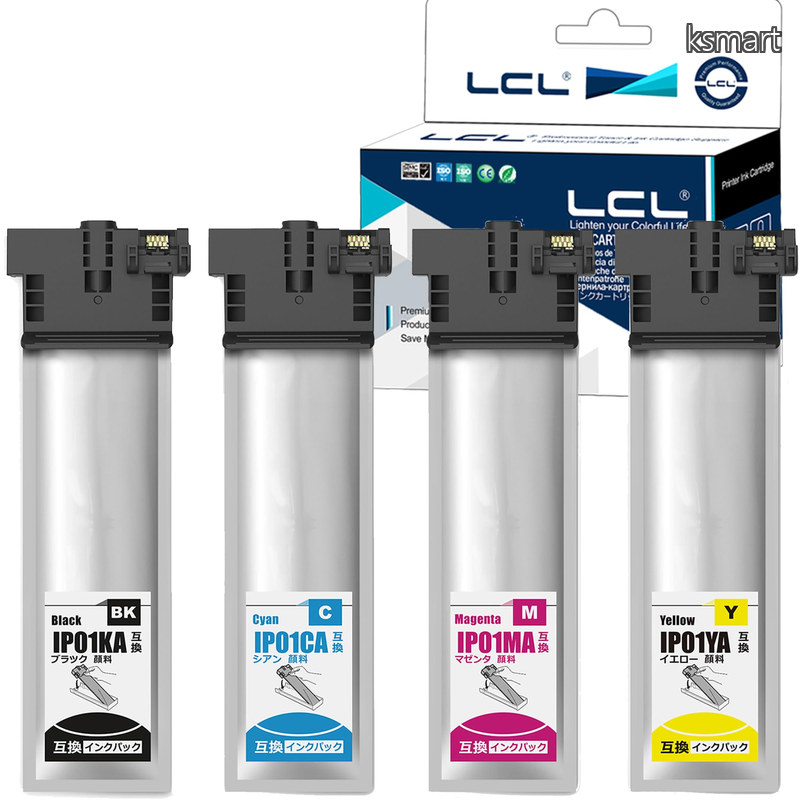 【送料無料】LCL エプソン用 IP01A 増量 IP01KA IP01CA IP01MA IP01YA 顔料 （4色セット ブラック シアン マゼンタ イエロー） 互換インクカートリッジ 対応機種:PX-S884 PX-M884F｜ksmart