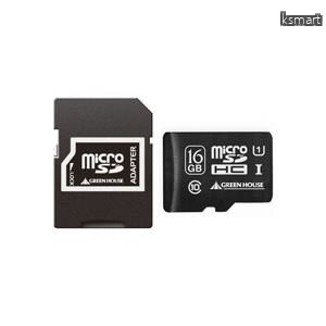 【貨物輸送無料】グリーンハウス microSDHC歌留多 16GB UHS-I Class10 雨合羽遣りかた SDHCうつり変わりアダプター付 GH-SDMRHC16GU 1枚