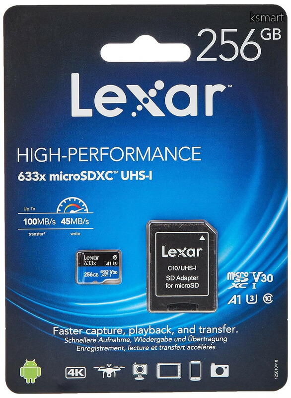 【貨物輸送無料】Lexar microSD歌留多 High-Performance 633x 最大限度読出100MB/s 最大限度書きとどめる45MB/s Nintendo Switch/運転リコーダー 相応う Class10 UHS-1 V30 U3 A1 SDアダプター付