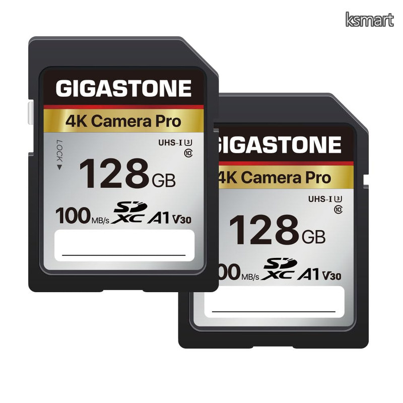 【貨物輸送無料】【5年資料立ち直らす?無償取り替えっこ引き受ける】GIGASTONE SD歌留多 128GB 2個仕掛ける 4K Camera Pro SDXC UHS-I A1 V30 U3 C10 100 MB/s 弾丸道路 4K UHD \u0026 Full 固定ディスク 映像媒体 Canon Nikon Sony