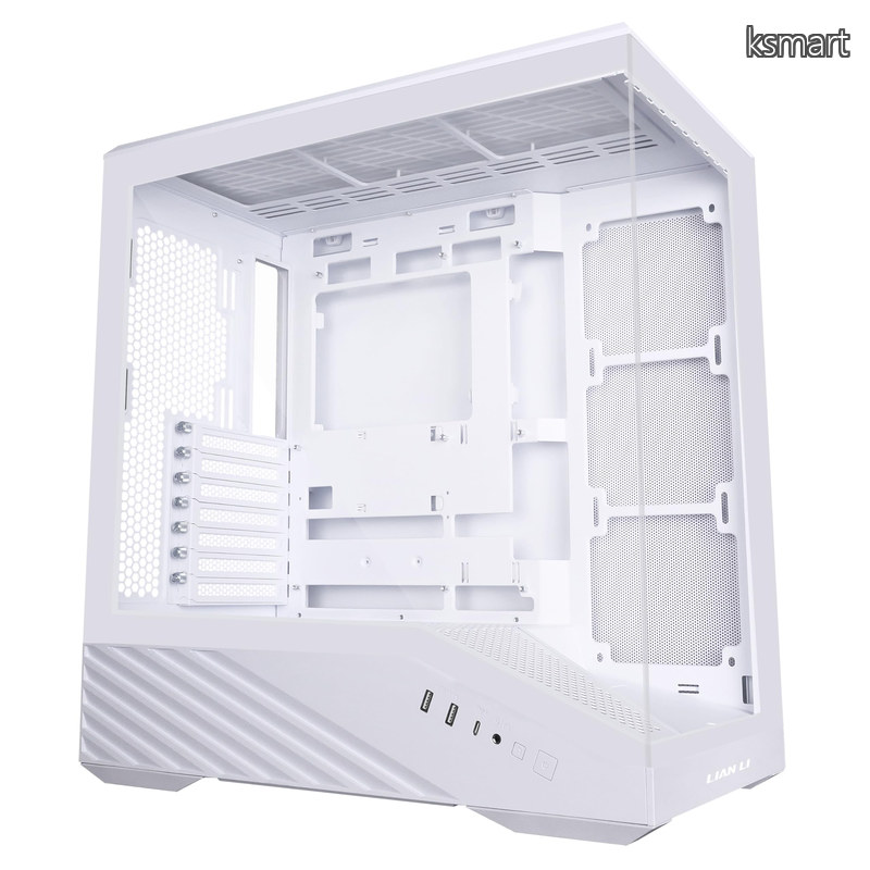 【貨物輸送無料】Lian Li VECTOR V100 White ピラー受け答え マイコン入れもの LEDストリップショー 小物見せびらかすあき場所 [V100W]