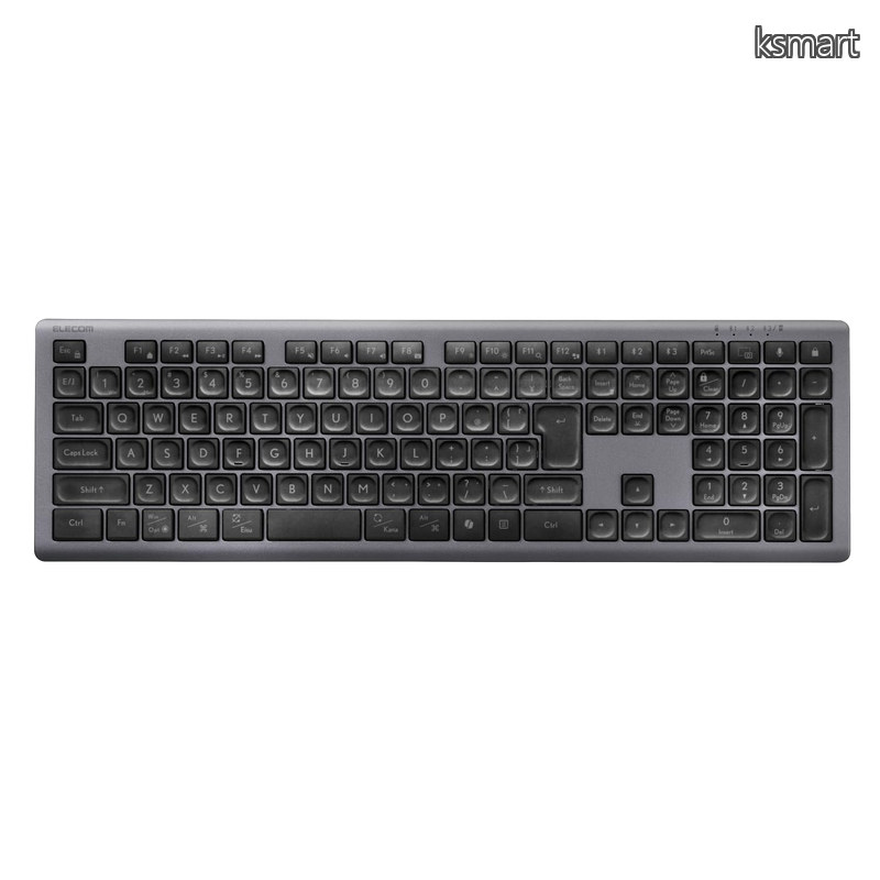 【送料無料】エレコム ワイヤレスキーボード Precisionist プレシジョニスト Bluetooth 無線2.4GHz マルチペアリング4台 充電式 薄型パンタグラフ式 フルサイズ ブラック TK-PN10FMPABK|ksmart