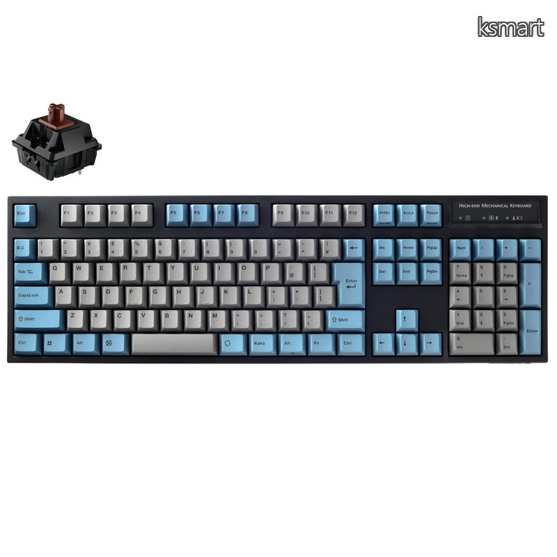 【貨物輸送無料】LEOPOLD FC900RBT GRAYBLUE Bluetooth鍵盤 USB-C繋ぎ合わせる可 日本語割りつける かな無 フルサイズ 108足懸かり 足懸かり スイッチホットスワップ相応う Windows/macOS 単4蓄電池駆動動力 CHERRY
