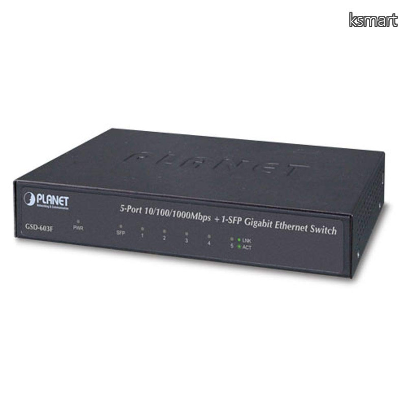 【貨物輸送無料】PLANET 5ポートギガビット +1界面SFPギガビットイーサネットスイッチ GSD-603F