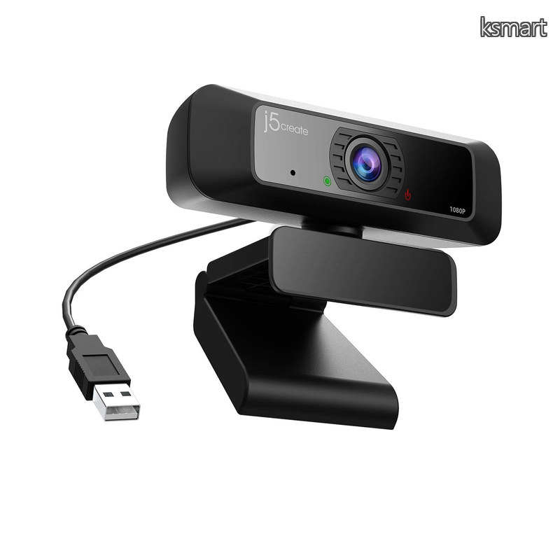 【送料無料】j5create USB フルHD Webカメラ 無指向性マイク内蔵 1920x1080 30FPS 出力 360度回転機構搭載 100&deg;広角レンズ 低照度対応センサー Skype/Zoom/Teams等 H.264/MPEG-4対応｜ksmart