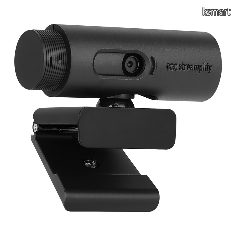【貨物輸送無料】Streamplify ストリームプリファイ web写真機 CAM 盛りだくさん固定ディスク 1080P 60FPS 可視性角90°横すべり式非公開シャッター 三脚架 照明ランプ 属する 本体360°回転させる スイーベル