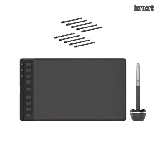 【送料無料】HUION ペンタブ ペンタブレット Inspiroy 2 8.7 x 5.4インチ 全面アップグレードのペンPW110 最大24個のショートカットキーを設定可能 ホイールボタンも１個あり｜ksmart