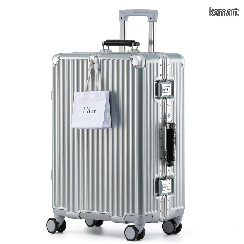 【貨物輸送無料】新感覚的な経験！今めかしい！旅行バッグ 持ちはこび入れもの 大型 軽さ軽銀ひな形式 M大きさ しろがね色 キャリーバッグ 機内持ち込み 静音 ダブルキャスター TSA鍵を掛ける