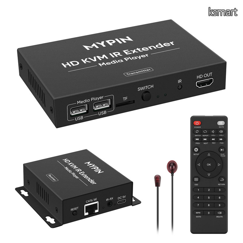 【貨物輸送無料】HDMI KVMエクステンダー Cat 6/7/8有線テレビ経由 最大限度492フート 3.5粍オーディオ＆繰り返し最終生産物付き添い人HDMIエクステンダー IRリモート相応う 1対多繋ぎ合わせる相応う MYPIN