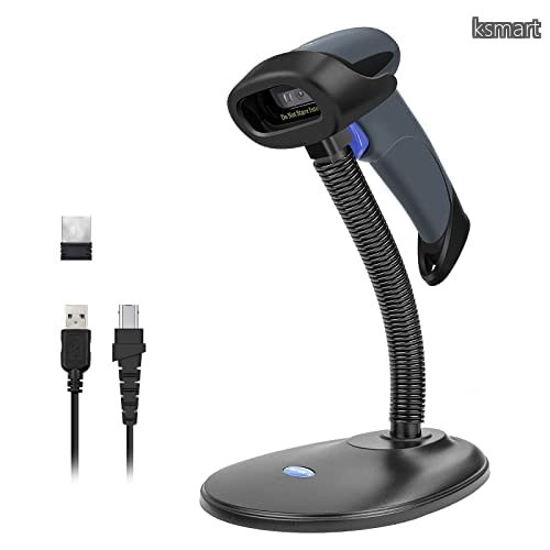 【送料無料】ワイヤレス 2D QR バーコード スキャナー Bluetooth スタンド付き 3 in 1 自動バーコード イメージャー リーダー ハンドヘルド スキャナー ガン｜ksmart