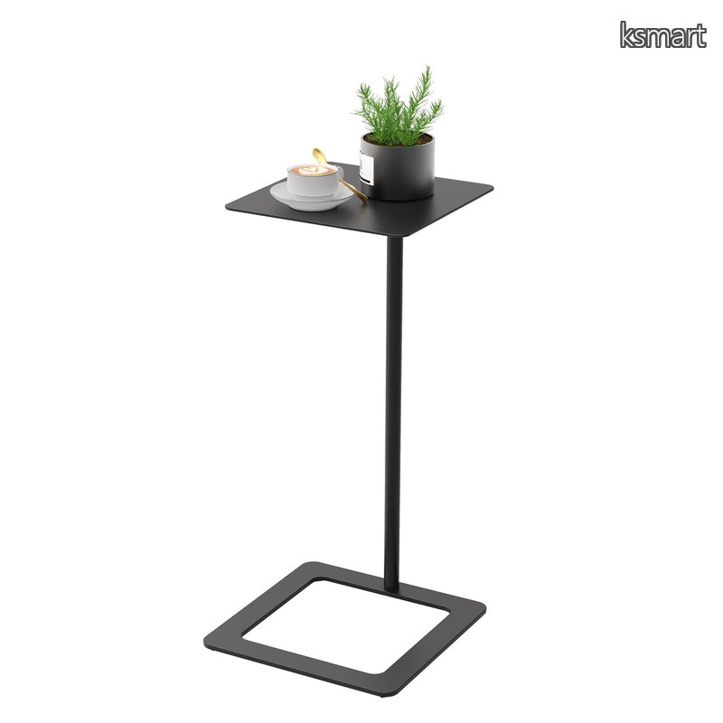 【送料無料】スリム コの字型 「マグネット対応/防錆」 W28×D28×H55cm スチール製 安定性 ソファテーブル ベッドサイドテーブル コーヒーテーブル コンパクト|ksmart