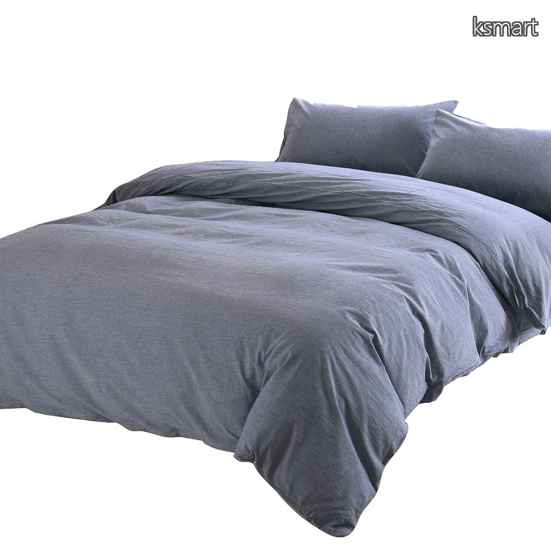 【送料無料】オーガニックコットン 210x210cm 洗いざらしの綿100% 掛かバー 洗い替え 布団カバー 防ダニ 掛けふとんカバー インディゴブルー｜ksmart