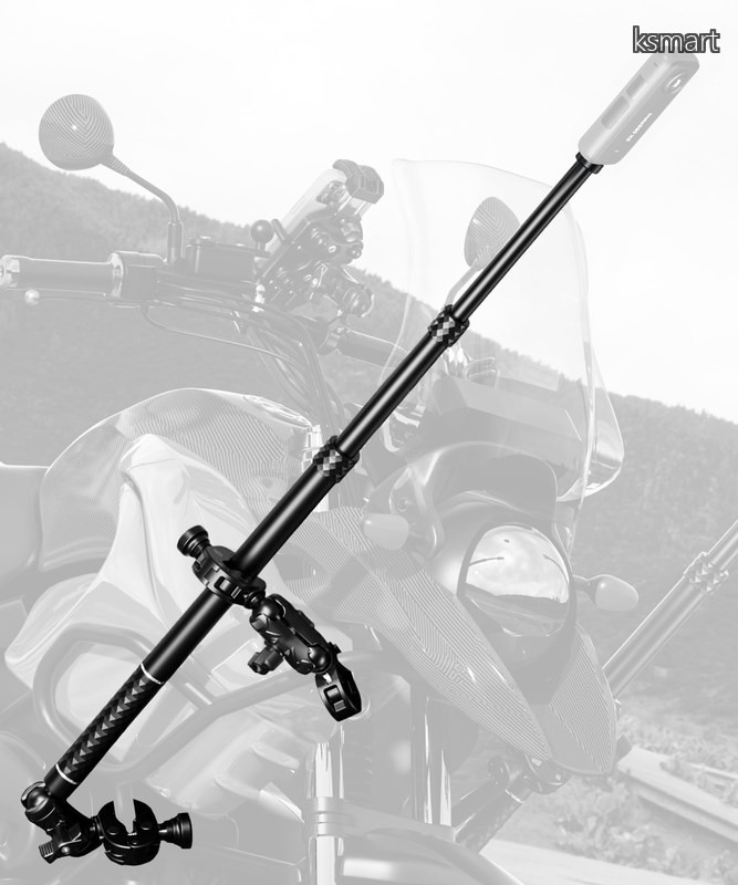 【送料無料】バイク アクション カメラ マウント ロッド オートバイ ウェアラブルカメラ バイク用 カメラ固定用 アルミ製 アクションロッド KDR-QG2｜ksmart