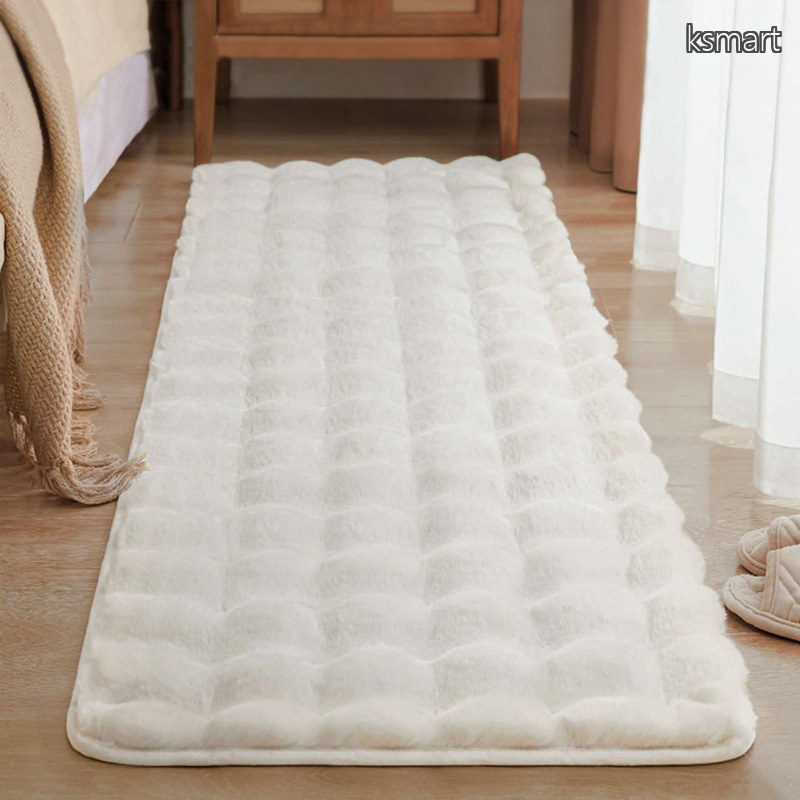 【送料無料】カーペット 90x180cm 低反発ラグ ラグマット 1畳 厚手 極厚3cm サラふわ ラグ 北欧 厚手 絨毯 じゅうたん 抜けない 白 ふわふわ 滑り止め 洗える 床暖房 秋｜ksmart