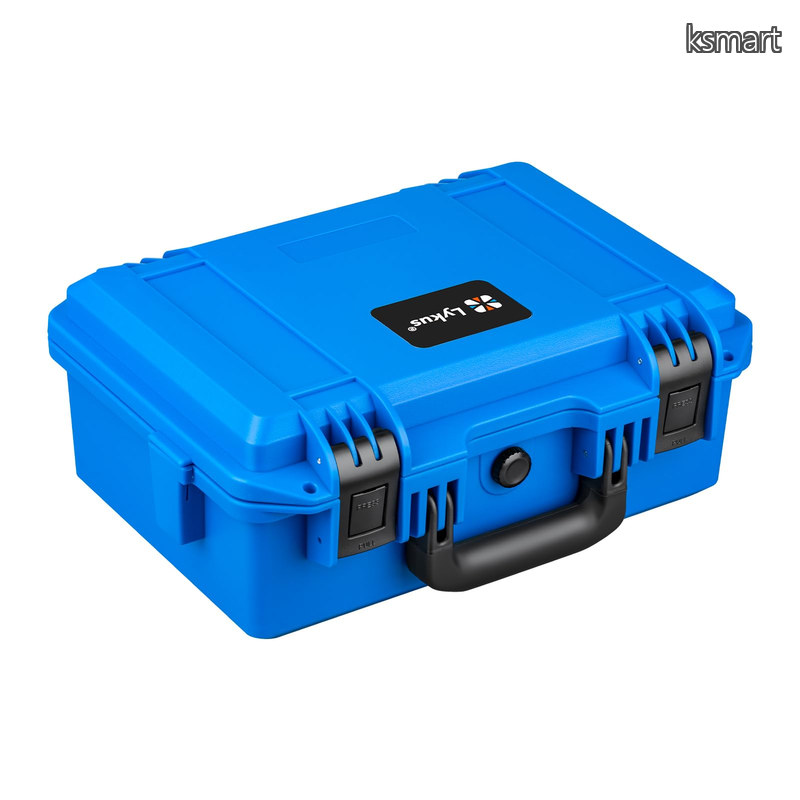 【送料無料】HC-3310 防水ハードケース(ブルー) 格子状カットスポンジが内蔵 内寸:33x21x13.5cm｜ksmart