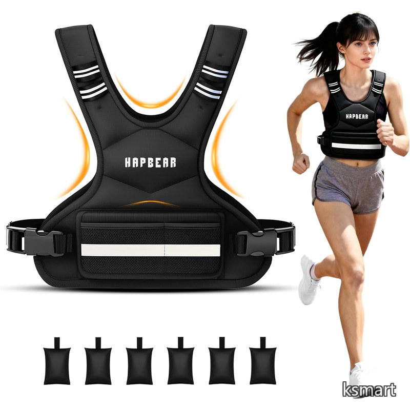 【送料無料】ウエイトベスト 5kg 調整可能 加重ベスト パワーベスト ウエイトジャケット 通気メッシュ 男女兼用 筋トレ ランニング対応 荷重ベスト 収納ポケット付き 重りベスト｜ksmart