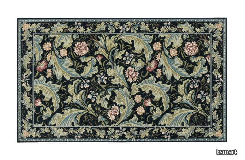 【送料無料】Morris Design Studio モリスデザインスタジオ マット レスタ&minus;アカンサス ブルー 45&times;78cm FH1710A｜ksmart