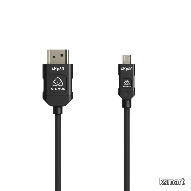 【送料無料】Micro HDMI to HDMI ケーブル 45cm [高耐久シリコン] 4K 60p対応 外部モニター接続用 ATOM4K60C7｜ksmart