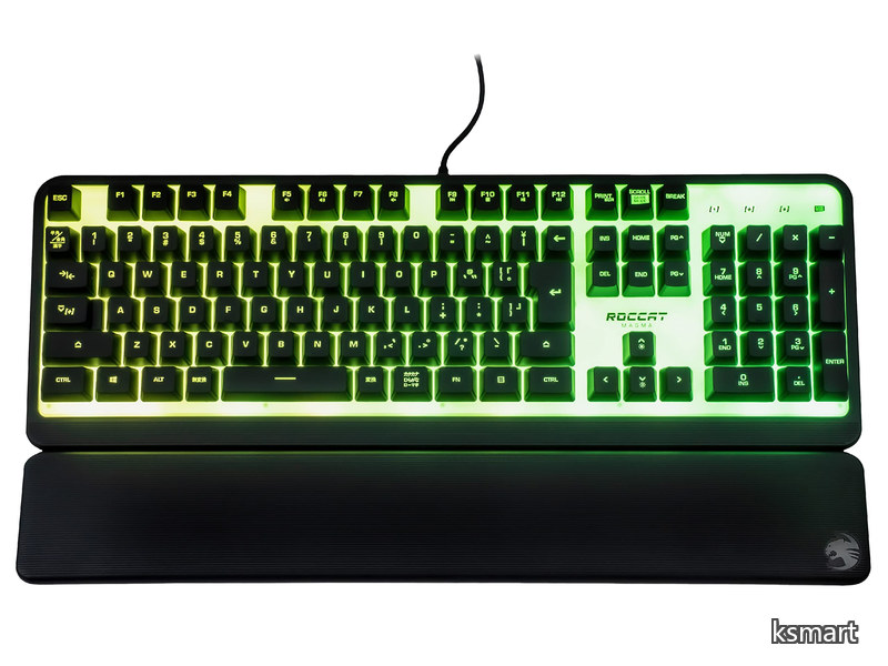 【送料無料】ゲーミングキーボード Magma JP 日本語配列 有線 ブラック/黒 メンブレン フルサイズ RGB アームレスト 半透明トッププレート Windows 7以降 【国内正規品】|ksmart