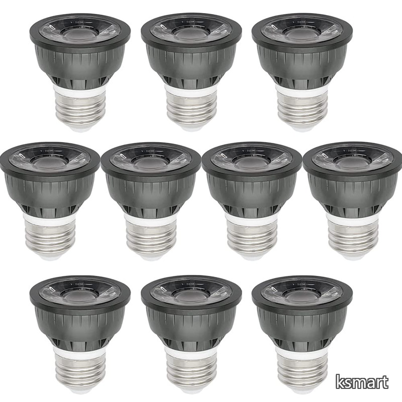 【送料無料】E26 50W相当 調光器対応 LED電球 ミニレフ電球 ledスポットライト 口金 e26 消費電力5W (10個電球色 黒色・調光器対応)｜ksmart