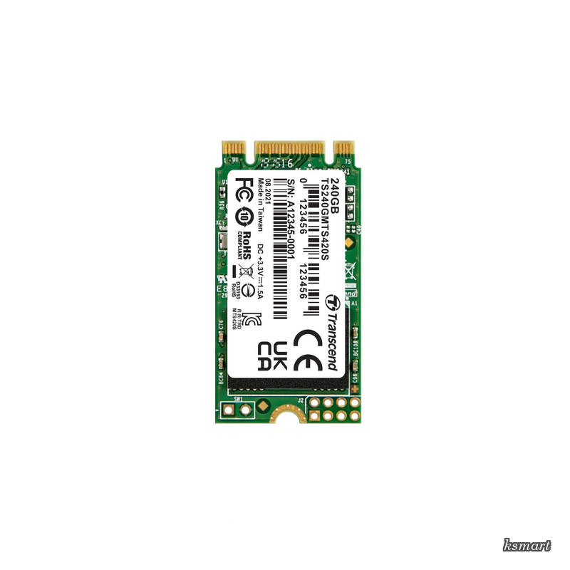 【送料無料】Transcend 3D TLC NAND採用 SSD 240GB M.2 2242 SATA-III 6Gb/s TS240GMTS420S｜ksmart