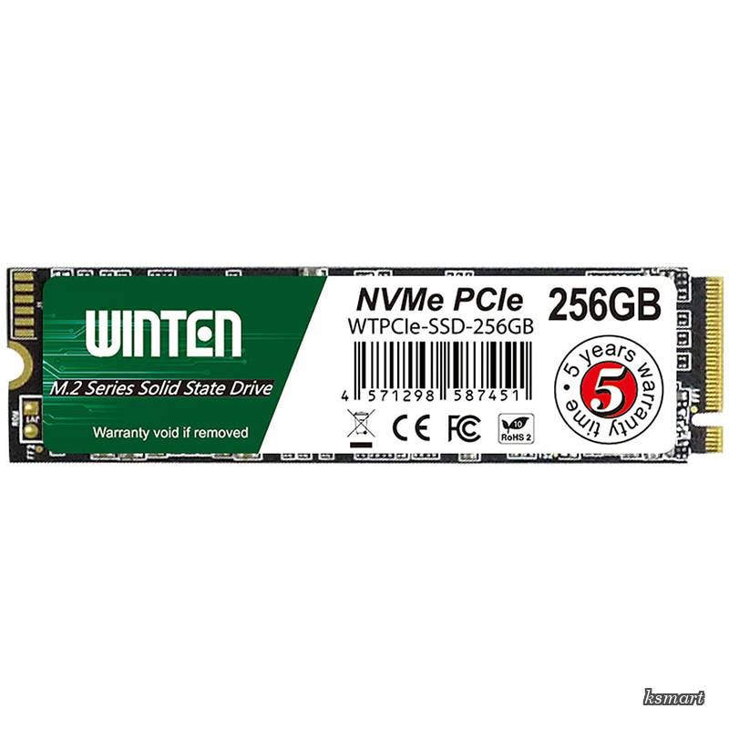 【送料無料】SSD 256GB M.2 2280 NVMe PCIe Gen3x4 最大読取3100MB/s 最大書込1800MB/s 3D NAND M Key 5年保証 WTPCIe-SSD-256GB｜ksmart