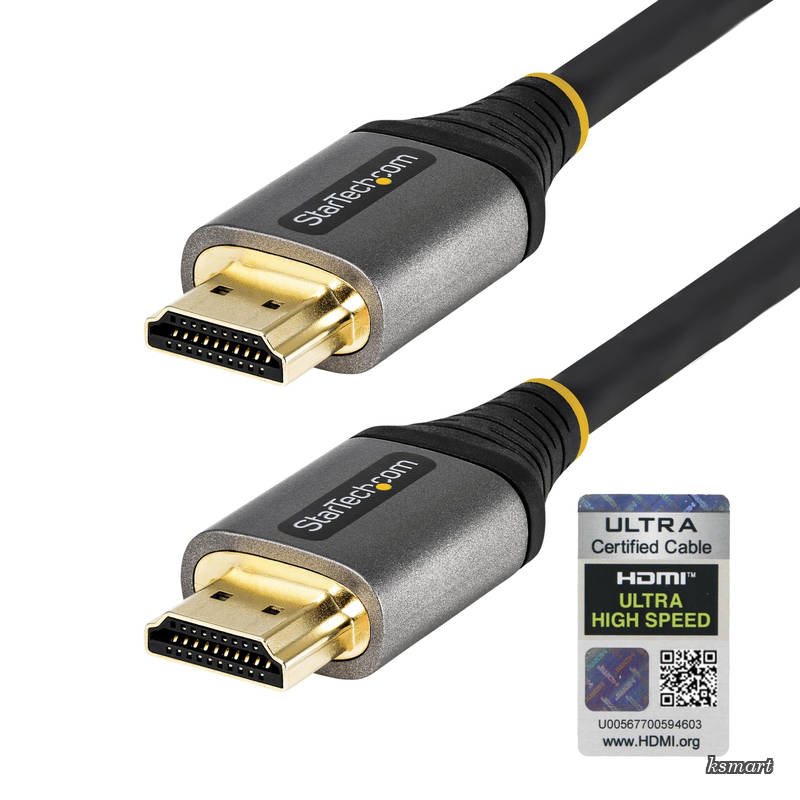 【送料無料】HDMI 2.1ケーブル/4m/8K60Hz/UHS HDMI認証/グレ｜ksmart