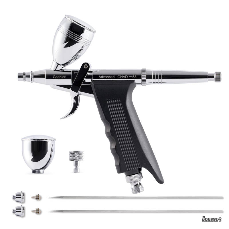 【送料無料】Gaahleri エアブラシダブルアクション トリガータイプ Advanced Series GHAD-68 (自定心挿入式ノズル構造) ノズル口径0.38 & 0.5mm模型 塗装｜ksmart