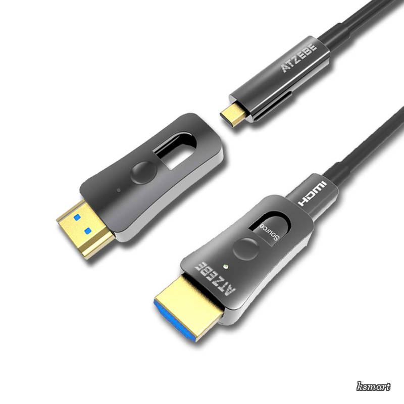 【送料無料】光ファイバケーブル 15m、 HDMI ケーブル 4K @ 60Hz HDR/Ultra HD YUV4:4:4 HDCP2.2 18Gbps超高速伝送｜ksmart
