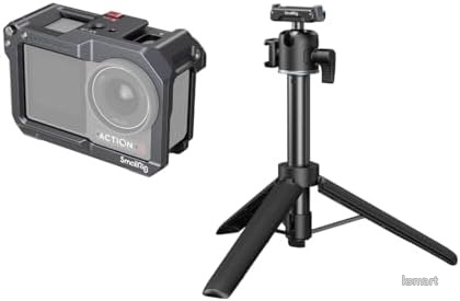 【送料無料】DJI Osmo Action 3/4/5 Pro 対応 アクションカメラケージ 自撮り棒三脚 セット 全方位保護 拡張性 クイックリリース 2in1 伸縮式|ksmart