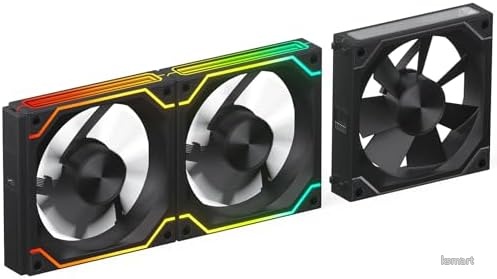 【送料無料】PCケースファン 120mm 3個パック デイジーチェーン接続 PWM 1800RPM ARGB インフィニティミラー リバーシブルエアフロー 静音 HDBベアリング ブラック｜ksmart