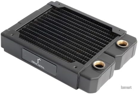 【送料無料】120mm ラジエーター 銅製コア G1/4ポート 28mm薄型 本格水冷 自作PC カスタム水冷用 高放熱 長期耐久 コンパクト 静音 高性能 ブラック｜ksmart