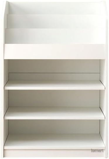【送料無料】キッズ絵本ラック 収納棚 絵本棚 子ども用 木目調 ホワイト 幅50cm 奥行29.8cm 高さ74cm 約13kg 組立品 おしゃれ インテリア 収納力抜群 子供部屋 リビング 大容量｜ksmart
