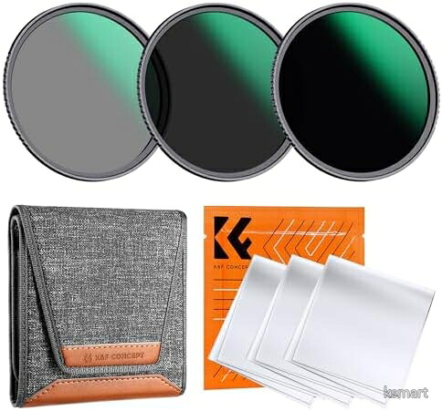 【送料無料】82mm NDフィルターセット ND8 ND64 ND1000 減光フィルター 3枚セット 光学ガラス 24層ナノコーティング 薄枠 撥水撥油防汚 フィルターケース付き 風景撮影 動画撮影 最適｜ksmart