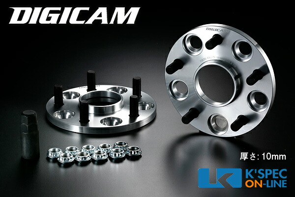 DIGICAM 6061鍛造ハブ付ワイドトレッドスペーサー P.C.D.114.3-5H-10mm(P1.25)73-66[6HW114512107366]