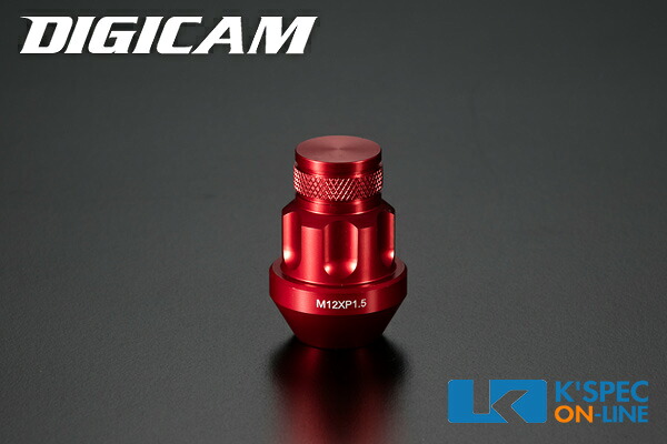 DIGICAM アルミレーシングロックナット 16本セット 袋タイプ 35mm/レッド