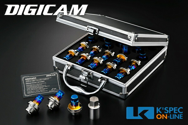 DIGICAM チタンレーシングナット 20本セット トヨタ純正 7角袋タイプ 43.5mm/ローレットタイプ｜ケースペックオンライン