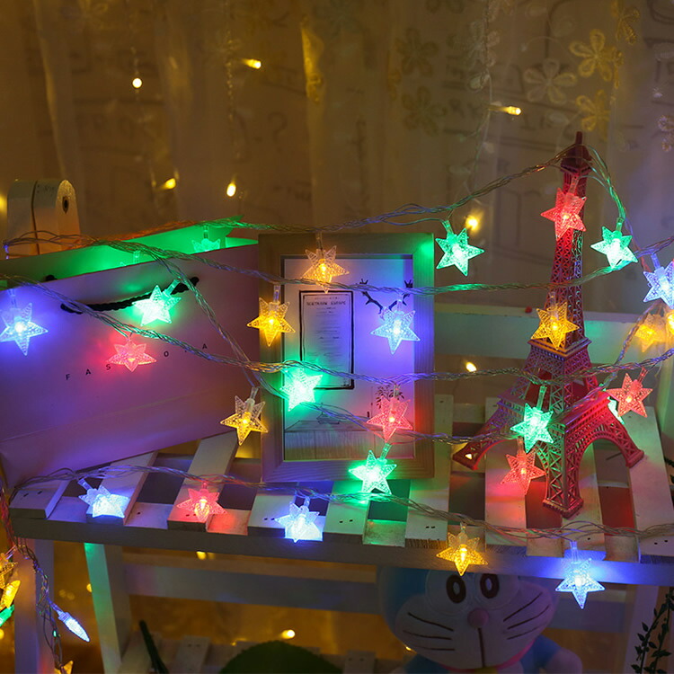 国内送料無料 クリスマス ハロウィン 飾り Led電飾 イルミネーション ライト Led 電池式 星柄 パーティー 電飾 オーナメント 窓 屋外 防水 ガーランド 結婚式 キャンプ ツリー 室内 電球色 Sferavisia Hr